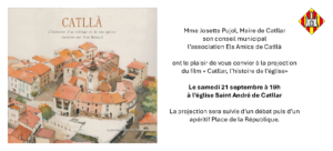 invitation pour la projection du film l'église saint-ancré de Catllà