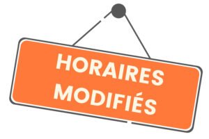 bandeau indiquant une modification d'horaire