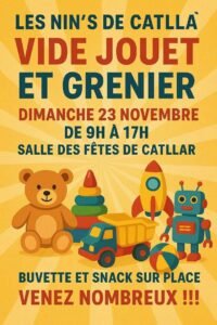 vide jouet et grenier du 23 novembre 2025 organisé par les nin's de catllar